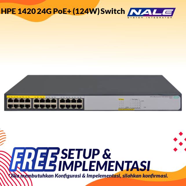 HPE 1420 24G PoE+ (124W) Switch HPE OfficeConnect 1420-24G-PoE+ (124W) Switch (JH019A) - Gambar 1