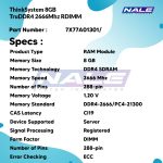 ThinkSystem 8GB TruDDR4 2666 MHz (1Rx8 1.2V) RDIMM (7X77A01301) - Gambar 3